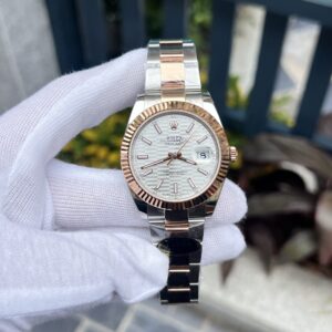 Đồng Hồ Rolex DateJust 126331 Replica 11 Mặt Xếp Gạch Màu Trắng 41mm (1)