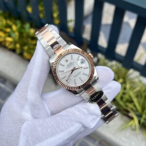 Đồng Hồ Rolex DateJust 126331 Replica 11 Mặt Xếp Gạch Màu Trắng 41mm (2)