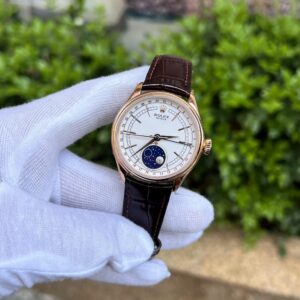 Rolex Cellini Monphase 50535 Replica Cao Cấp Màu Vàng Hồng 39mm
