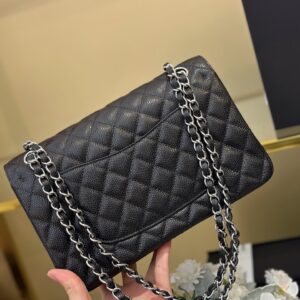 Túi Chanel Classic Flap Bag Medium Siêu Cấp Màu Đen 25cm (2)