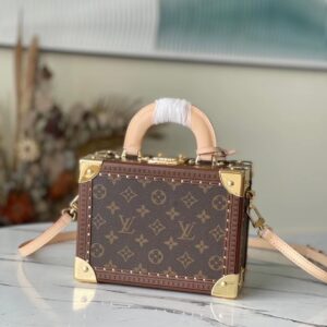 Túi Dạng Hộp Louis Vuitton LV Valisette Tresor Monogram 22.5x14.5x11 (2)