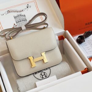 Túi Đeo Chéo Hermes Constance Nữ Màu Trắng Replica 11 19cm (2)