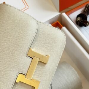 Túi Đeo Chéo Hermes Constance Nữ Màu Trắng Replica 11 19cm (2)