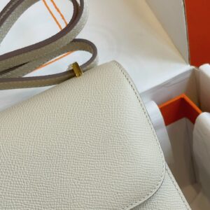 Túi Đeo Chéo Hermes Constance Nữ Màu Trắng Replica 11 19cm (2)