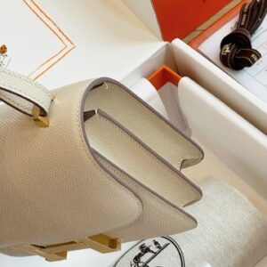 Túi Đeo Chéo Hermes Constance Nữ Màu Trắng Replica 11 19cm (2)