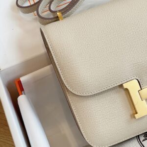 Túi Đeo Chéo Hermes Constance Nữ Màu Trắng Replica 11 19cm (2)