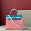 Túi Hermes Kelly Da Epsom Mix 2 Màu Hồng Xanh Rep 11 Cao Cấp 28cm (2)