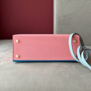 Túi Hermes Kelly Da Epsom Mix 2 Màu Hồng Xanh Rep 11 Cao Cấp 28cm (2)