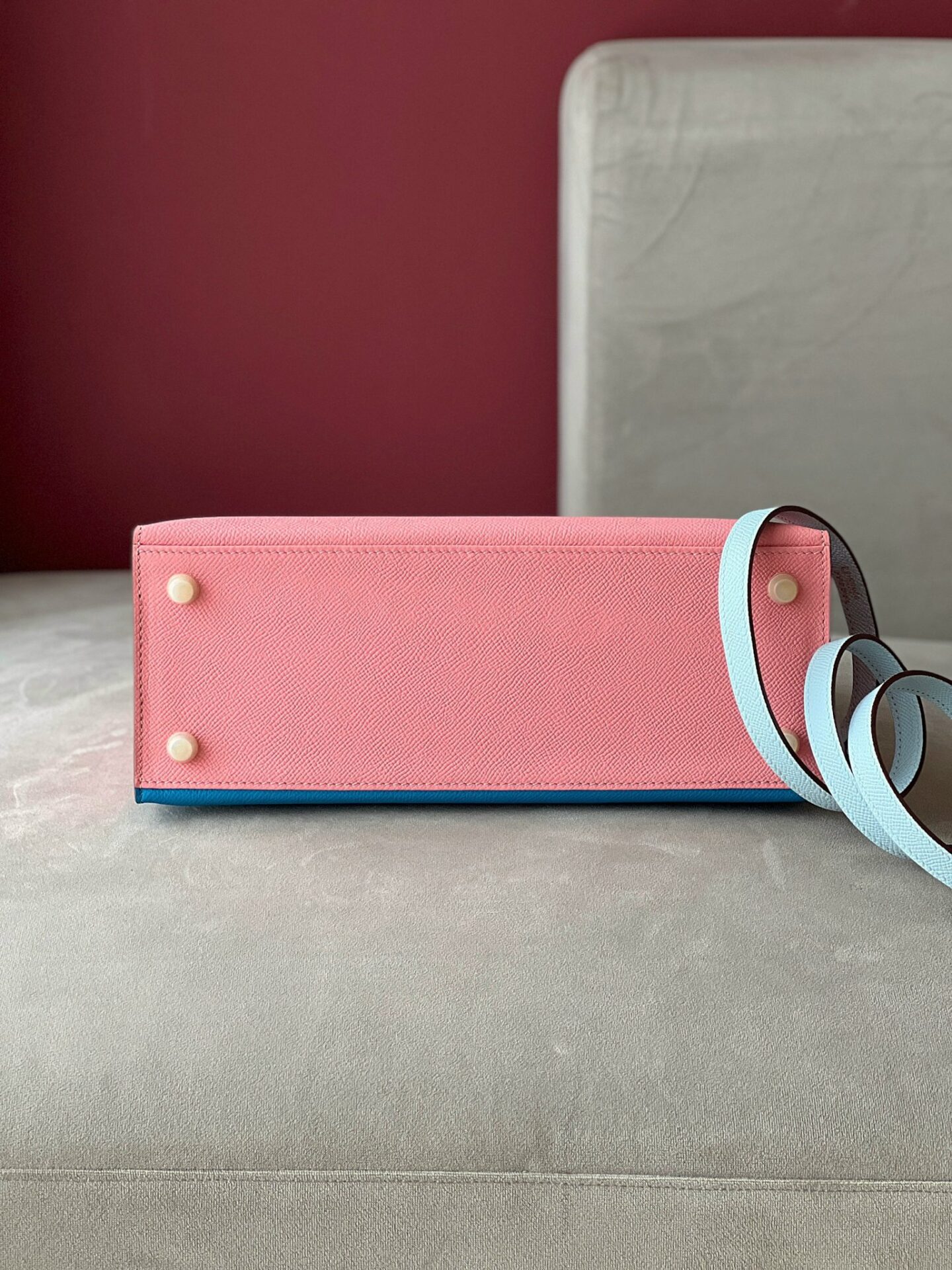 Túi Hermes Kelly Da Epsom Mix 2 Màu Hồng Xanh Rep 11 Cao Cấp 28cm (4) Túi Hermes Kelly Da Epsom Mix 2 Màu Hồng Xanh Rep 11 Cao Cấp 28cm (2)