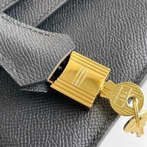 Túi Hermes Mini Kelly Sellier Siêu Cấp Khâu Tay Màu Đen 21cm (2)