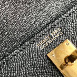 Túi Hermes Mini Kelly Sellier Siêu Cấp Khâu Tay Màu Đen 21cm (2)