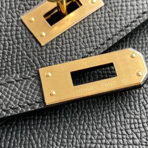 Túi Hermes Mini Kelly Sellier Siêu Cấp Khâu Tay Màu Đen 21cm (2)