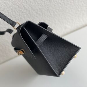 Túi Hermes Mini Kelly Sellier Siêu Cấp Khâu Tay Màu Đen 21cm (2)