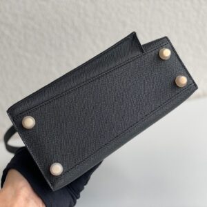 Túi Hermes Mini Kelly Sellier Siêu Cấp Khâu Tay Màu Đen 21cm (2)