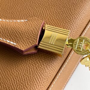 Túi Hermes Mini Kelly Sellier Siêu Cấp Khâu Tay Màu Nâu 21cm (1)