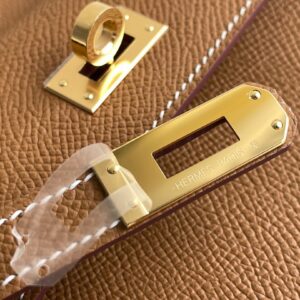 Túi Hermes Mini Kelly Sellier Siêu Cấp Khâu Tay Màu Nâu 21cm (1)