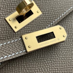 Túi Hermes Mini Kelly Sellier Siêu Cấp Màu Ghi 21cm (2)