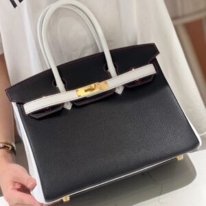 Túi Nữ Cao Cấp Hermes Birkin 30 Togo Ghw Mix 2 Màu Trắng Đen 30cm (2)