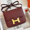 Túi Nữ Cao Cấp Hermes Constance Màu Đỏ Mận 19cm (2)