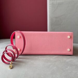 Túi Nữ Cao Cấp Hermes Kelly Da Epsom Mix 2 Màu Hồng 28cm (2)