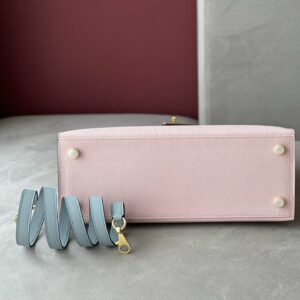 Túi Siêu Cấp Hermes Kelly Da Epsom Mix 2 Màu Hồng Xám 28cm (2)