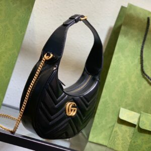 Túi Xách Cao Cấp Gucci GG Marmont Half Moon Màu Đen 24cm (2)