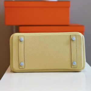 Túi Xách Cao Cấp Hermes Birkin Mix Phw Togo Nữ Màu Vàng Khóa Bạc 25cm (2)