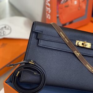 Túi Xách Cao Cấp Hermes Elan Da cherver Màu Đen 27 (2)