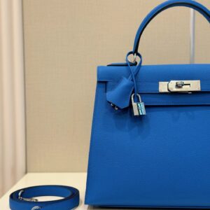 Túi Xách Cao Cấp Hermes Kelly Màu Xanh Dương 28cm (2)