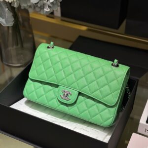 Túi Xách Chanel Classic Flap Bag Medium Cao Cấp Màu Xanh 25cm (2)