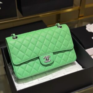 Túi Xách Chanel Classic Flap Bag Medium Cao Cấp Màu Xanh 25cm (2)