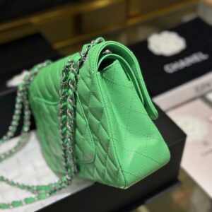 Túi Xách Chanel Classic Flap Bag Medium Cao Cấp Màu Xanh 25cm (2)
