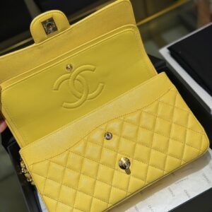 Túi Xách Chanel Classic Flap Bag Medium Siêu Cấp Màu Vàng 25cm (1)