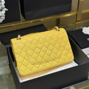 Túi Xách Chanel Classic Flap Bag Medium Siêu Cấp Màu Vàng 25cm (1)
