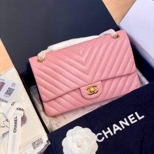 Túi Xách Hàng Hiệu Chanel Classic Hand Bag Siêu Cấp Màu Hồng 25cm (2)