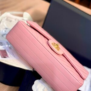 Túi Xách Hàng Hiệu Chanel Classic Hand Bag Siêu Cấp Màu Hồng 25cm (2)