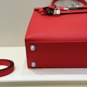 Túi Xách Hàng Hiệu Hermes Kelly Da Epson Màu Đỏ 28cm (2)