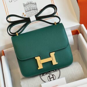 Túi Xách Hermes Constance Nữ Màu Xanh Lá Cây Cao Cấp 19cm (2)