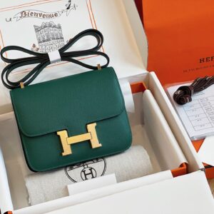 Túi Xách Hermes Constance Nữ Màu Xanh Lá Cây Cao Cấp 19cm (2)