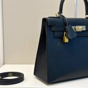 Túi Xách Hermes Kelly Da Epson Màu Đen Siêu Cấp 28cm (2)