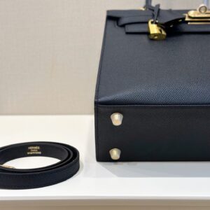 Túi Xách Hermes Kelly Da Epson Màu Đen Siêu Cấp 28cm (2)