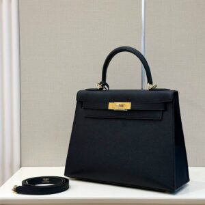 Túi Xách Hermes Kelly Da Epson Màu Đen Siêu Cấp 28cm (2)