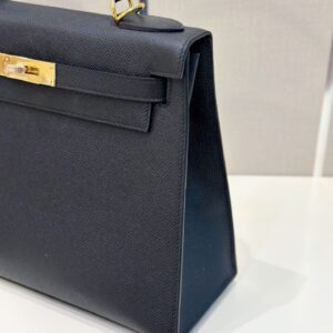 Túi Xách Hermes Kelly Da Epson Màu Đen Siêu Cấp 28cm (2)