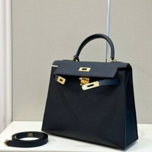 Túi Xách Hermes Kelly Da Epson Màu Đen Siêu Cấp 28cm (2)