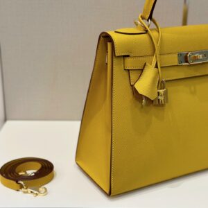 Túi Xách Hermes Kelly Da Epson Màu Vàng Siêu Cấp 28cm (2)