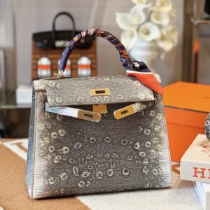 Túi Xách Hermes Kelly Lizard Nữ Da Thằn Lằn Cao Cấp 28cm (2)