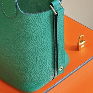 Túi Xách Hermes Picotin 18 Togo Rep 11 Cao Cấp Nữ Màu Xanh 18cm (2)