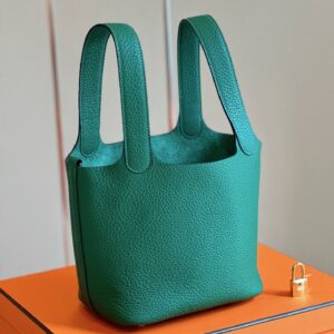 Túi Xách Hermes Picotin 18 Togo Rep 11 Cao Cấp Nữ Màu Xanh 18cm (2)