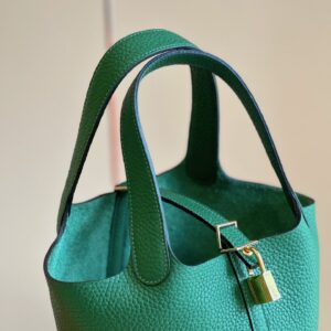 Túi Xách Hermes Picotin 18 Togo Rep 11 Cao Cấp Nữ Màu Xanh 18cm (2)