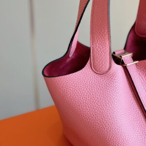 Túi Xách Hermes Picotin 18 Togo Replica 11 Nữ Màu Hồng 18cm (2)